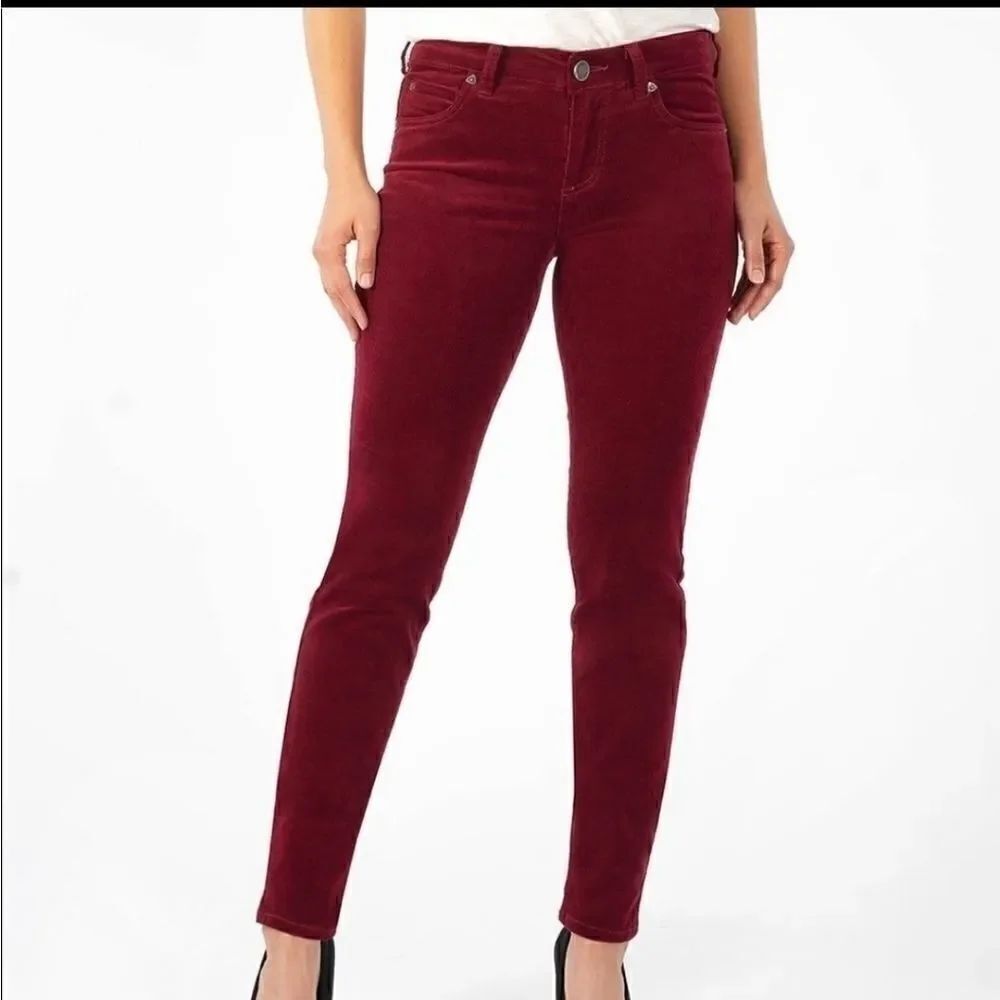 Kut From the Kloth Skinny Cord Pants Maroon size 6
